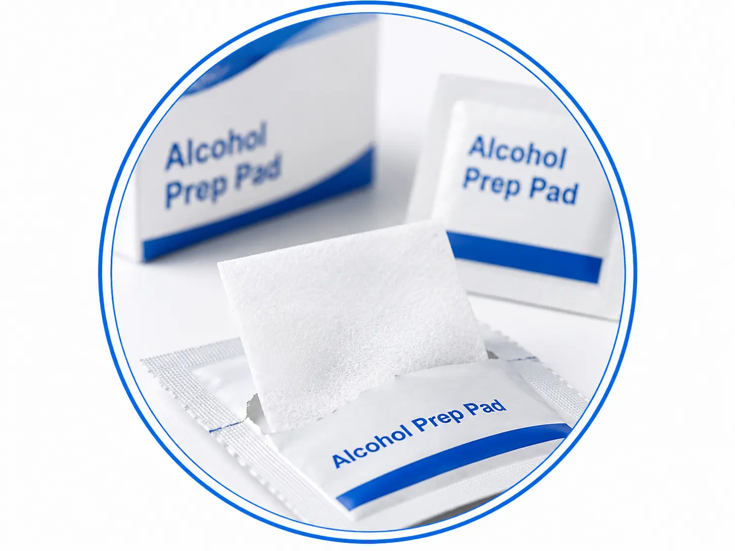 Soft nonwoven material used in alcohol prep pad construction