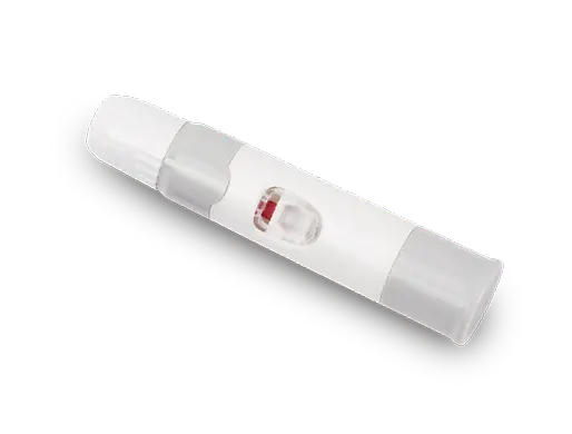 White reusable lancing device model for blood glucose testing